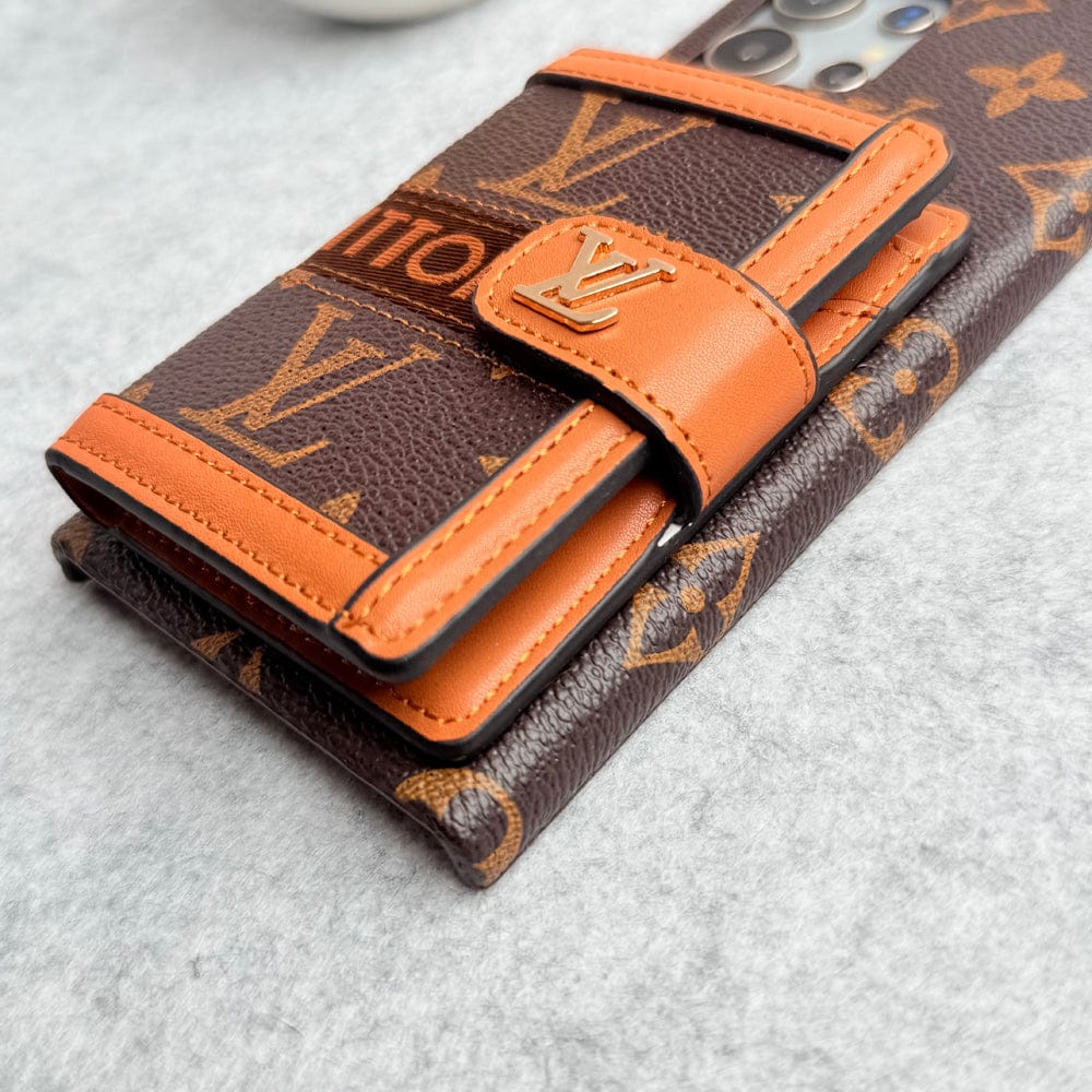 Samsung Galaxy S23 Ultra Luxury Brand Cardholder Crossbody Sling Strap Case