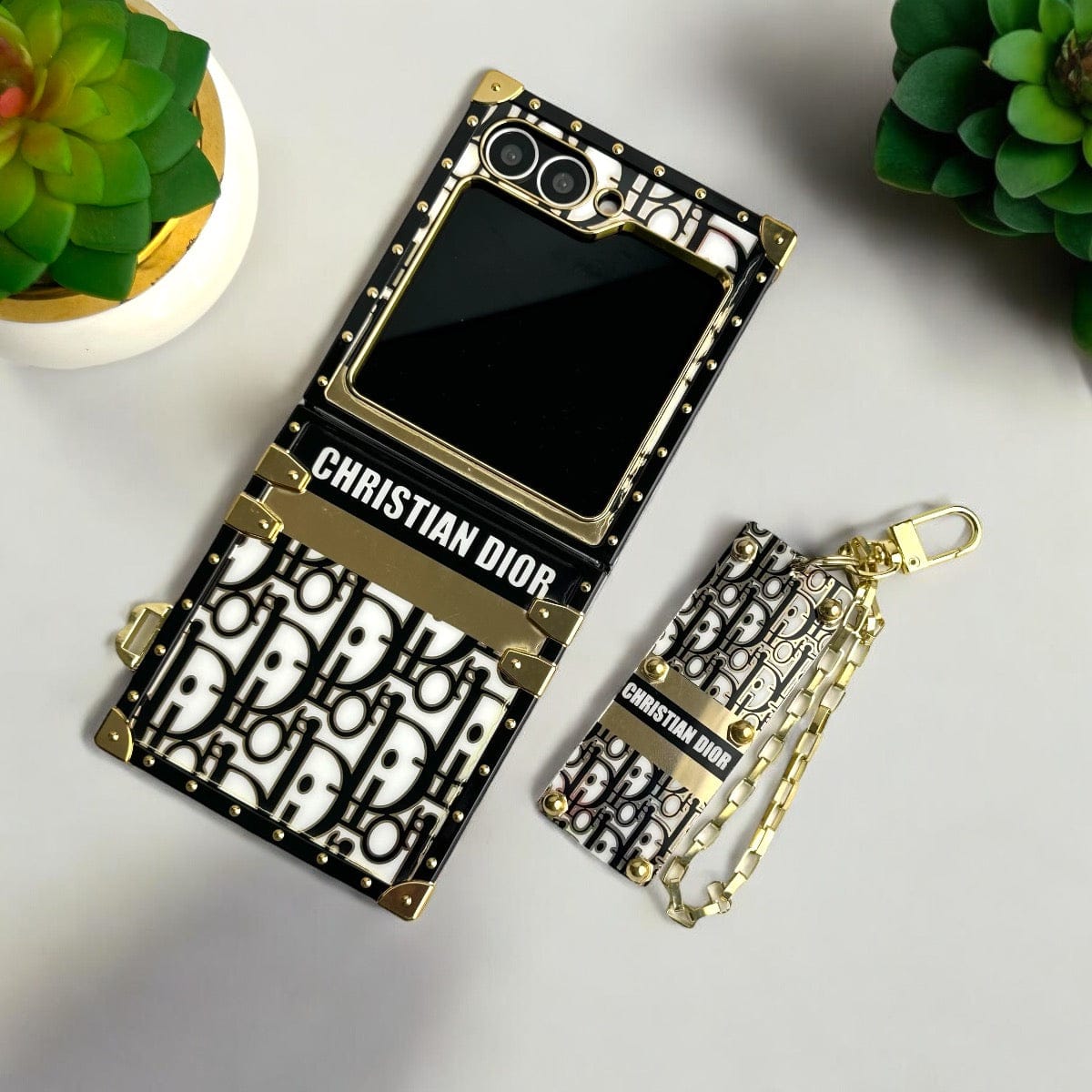 Samsung Galaxy Z Flip 7FE Luxury CD Trunk Case Cover With Chain