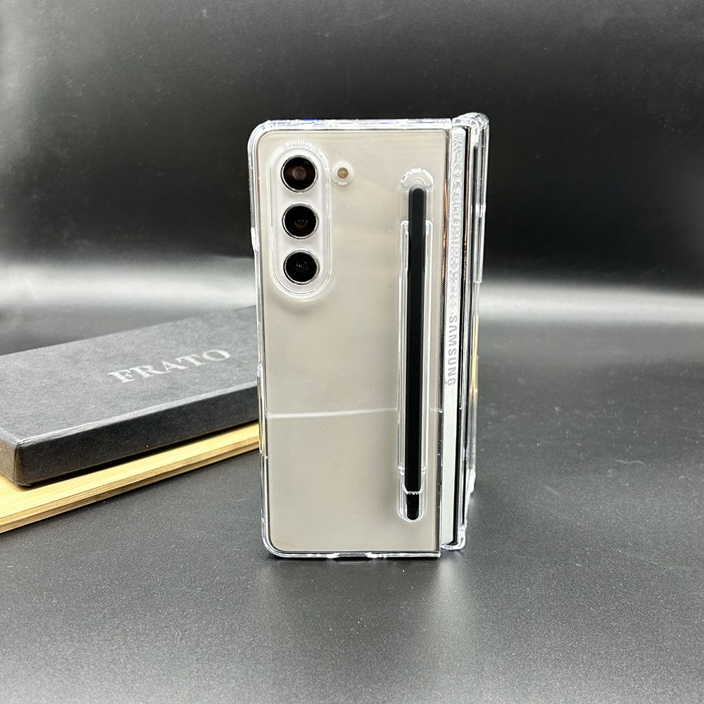 Samsung Galaxy Z Fold 7 Transparent Cristal Hard Shell Cover Case With S-Pent Slot