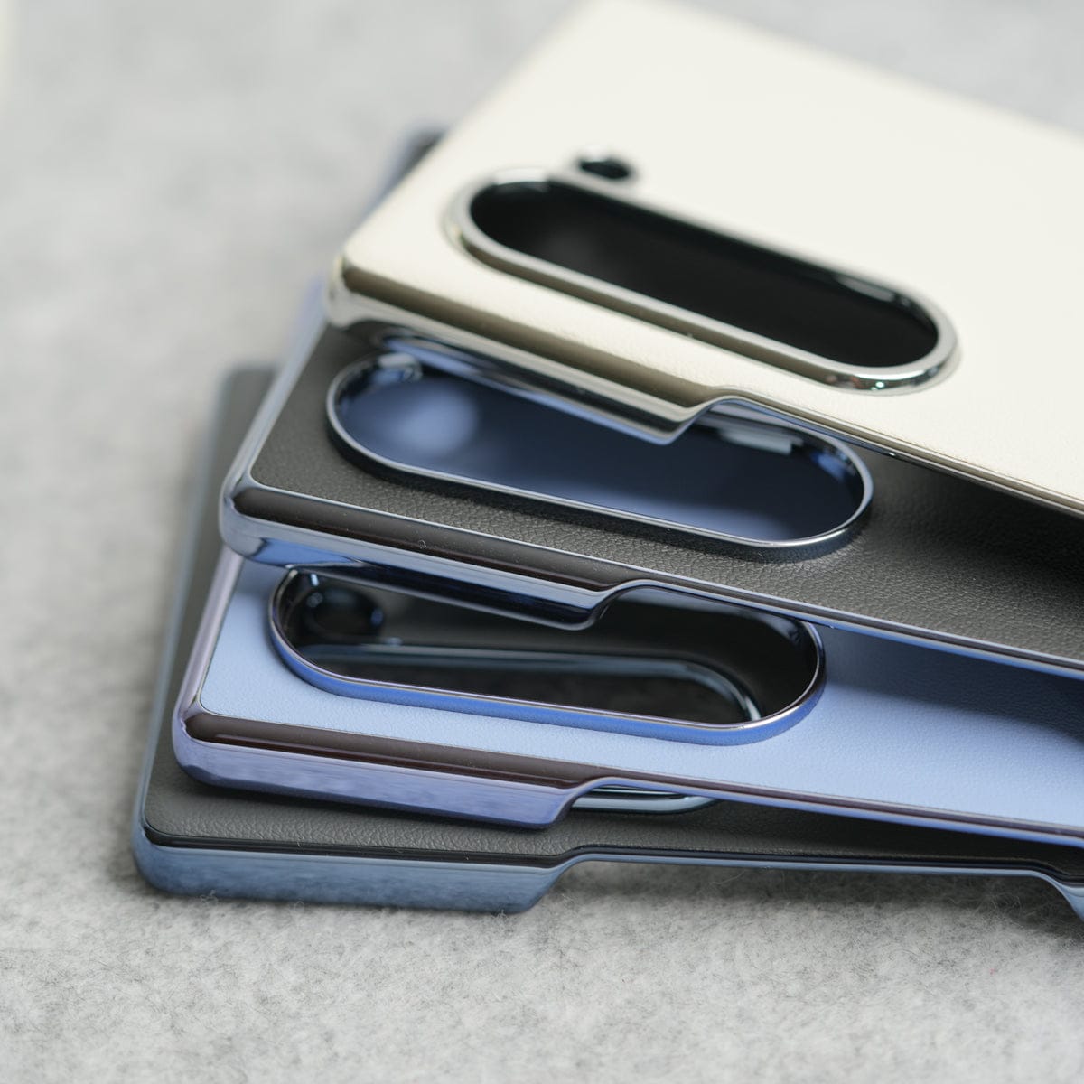 Samsung Galaxy Z Fold 7 Glossy Chrome Plated PU Leather Skin Case Cover