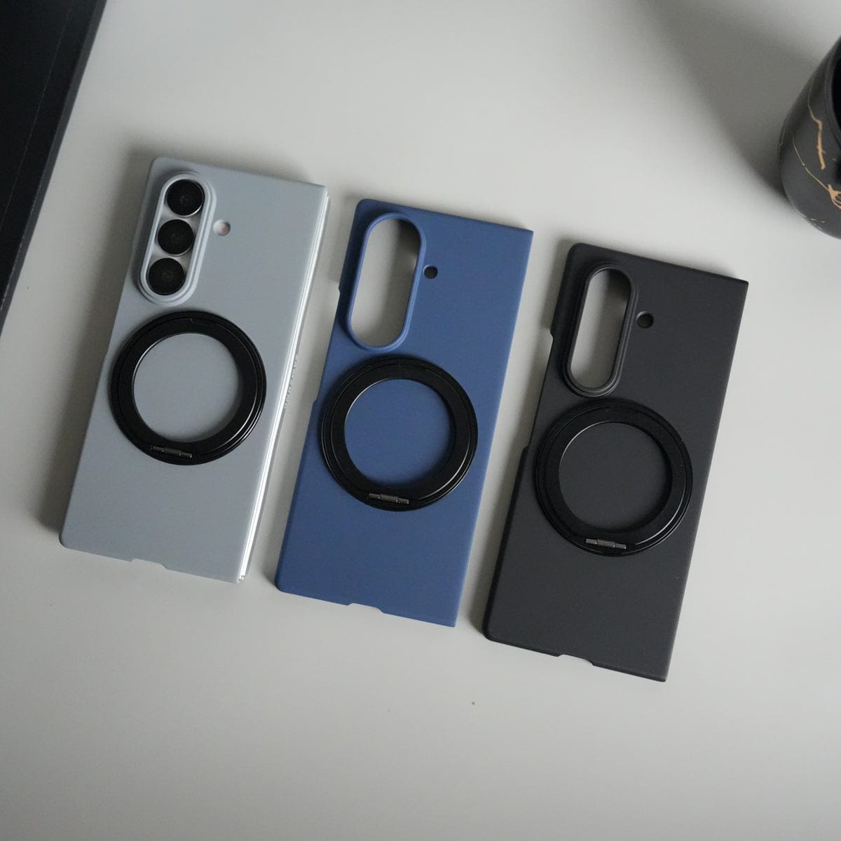 Galaxy Z Fold 5 Case | 360° Rotating Stand + Front Glass Cover