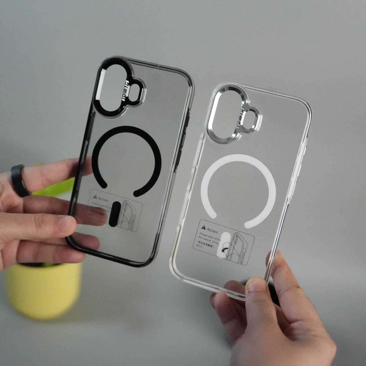 iPhone 17 Crystal Clear Anti-Yellow Case with MagSafe & Metal Camera Bumper