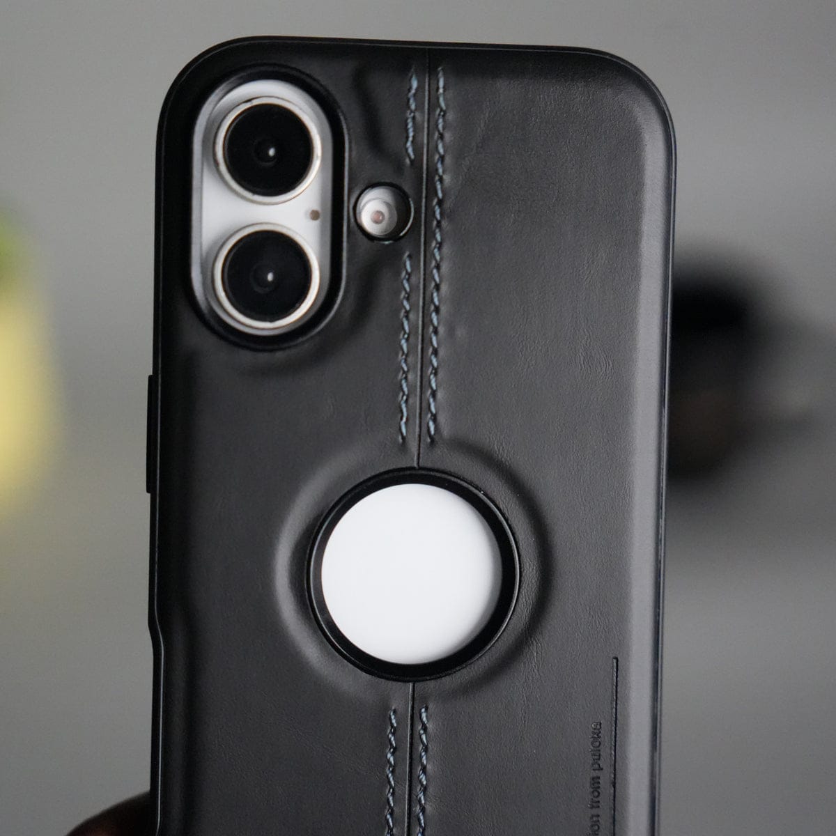 iPhone 17 Leather Case | Classic Middle Stitched PU Back Cover