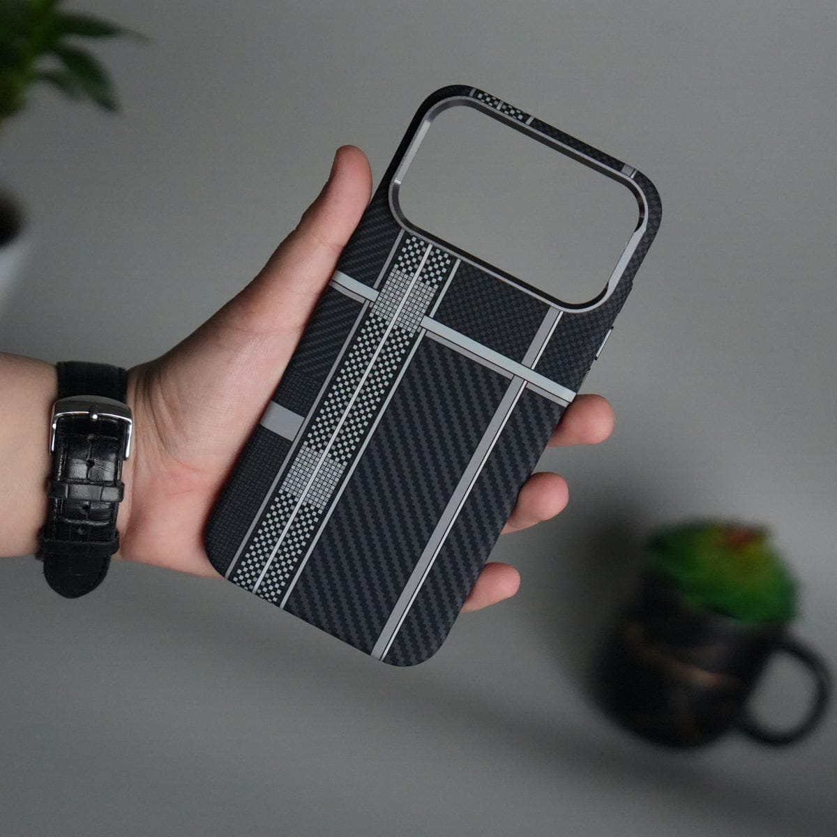iPhone 17 Pro Max Carbon Fiber Texture Design Hard Pc MagSafe Case Cover MixLine