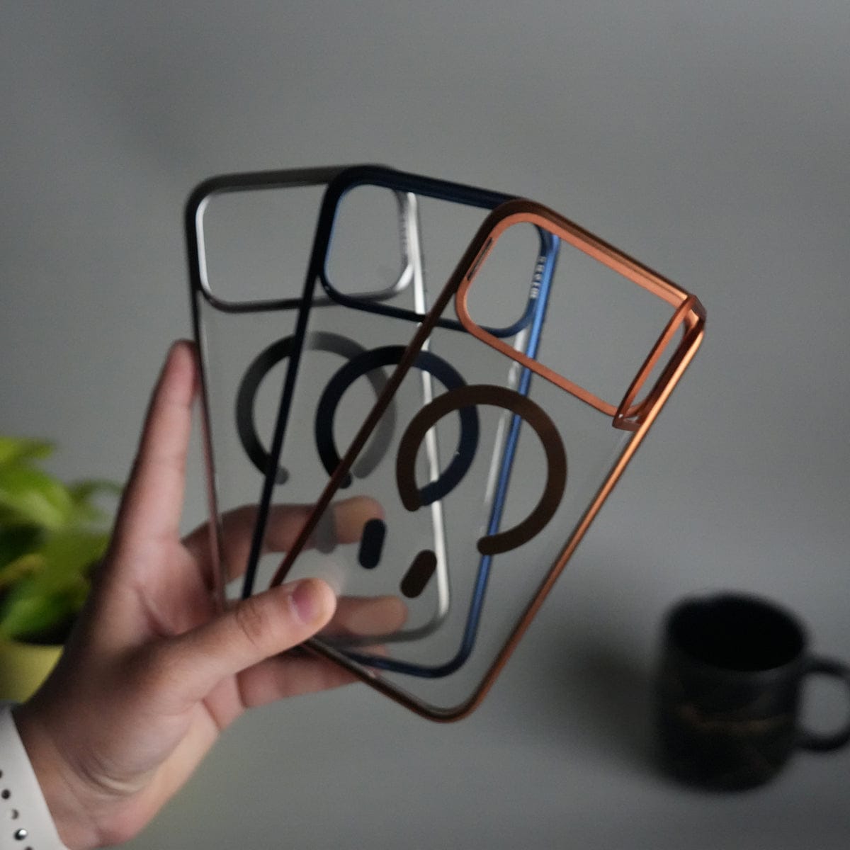 iPhone 17 Pro Crystal View MagSafe Case with Metal Camera Frame Kickstand Cover