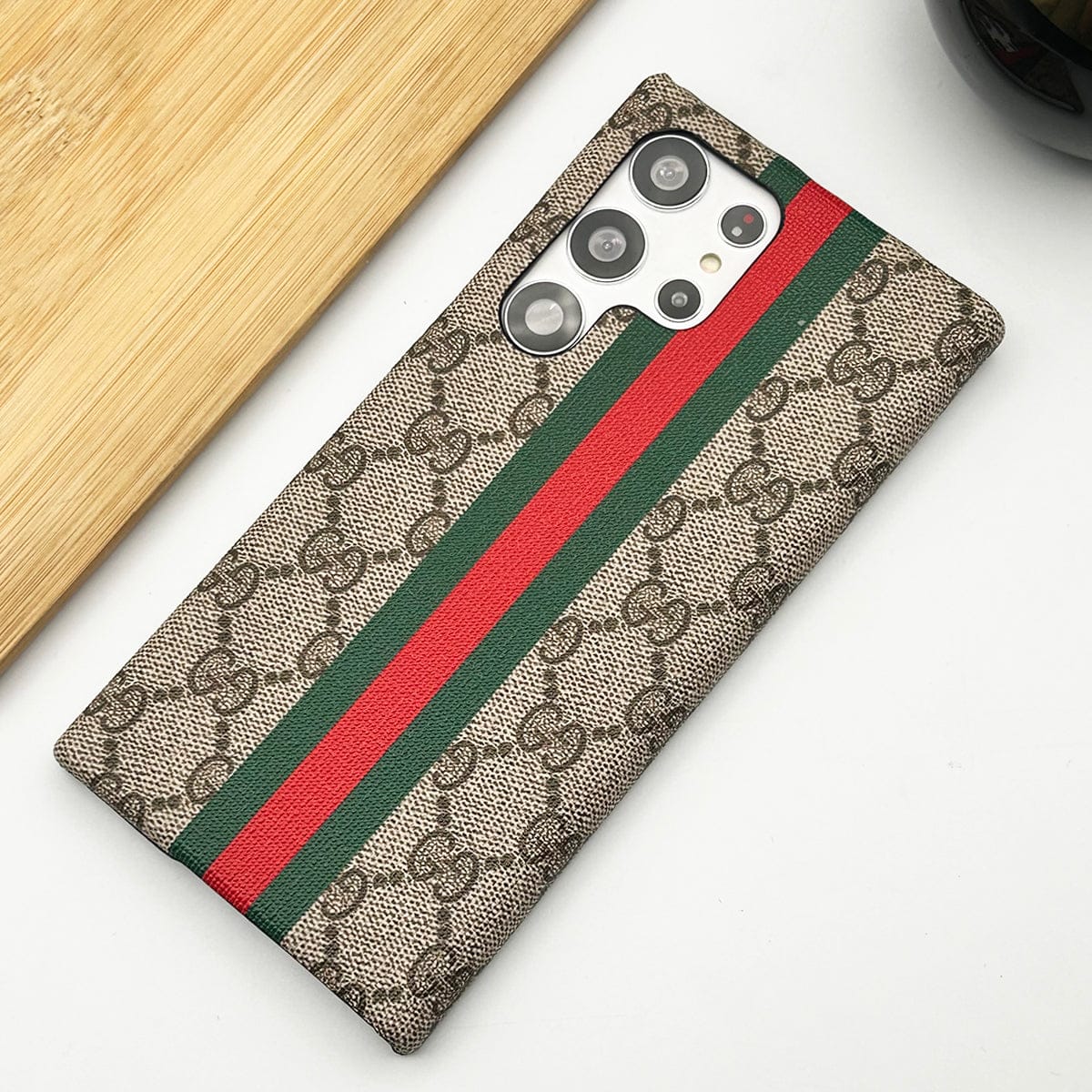 Samsung Galaxy S23 Ultra Premium Luxury GG Brand Leather Case Cover