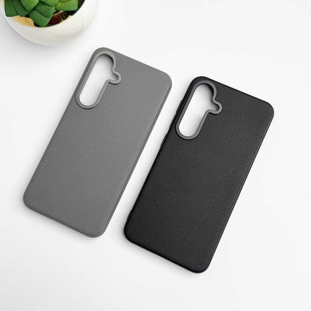 Samsung Galaxy S24 Plus Leather Texture Case Cover With Metal Camera Bumper