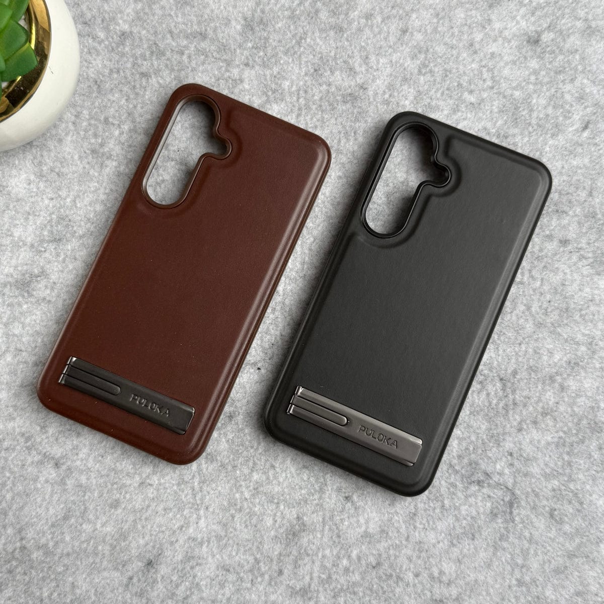 Samsung Galaxy S25FE Full PU Leather Inbuilt Stand Case Cover