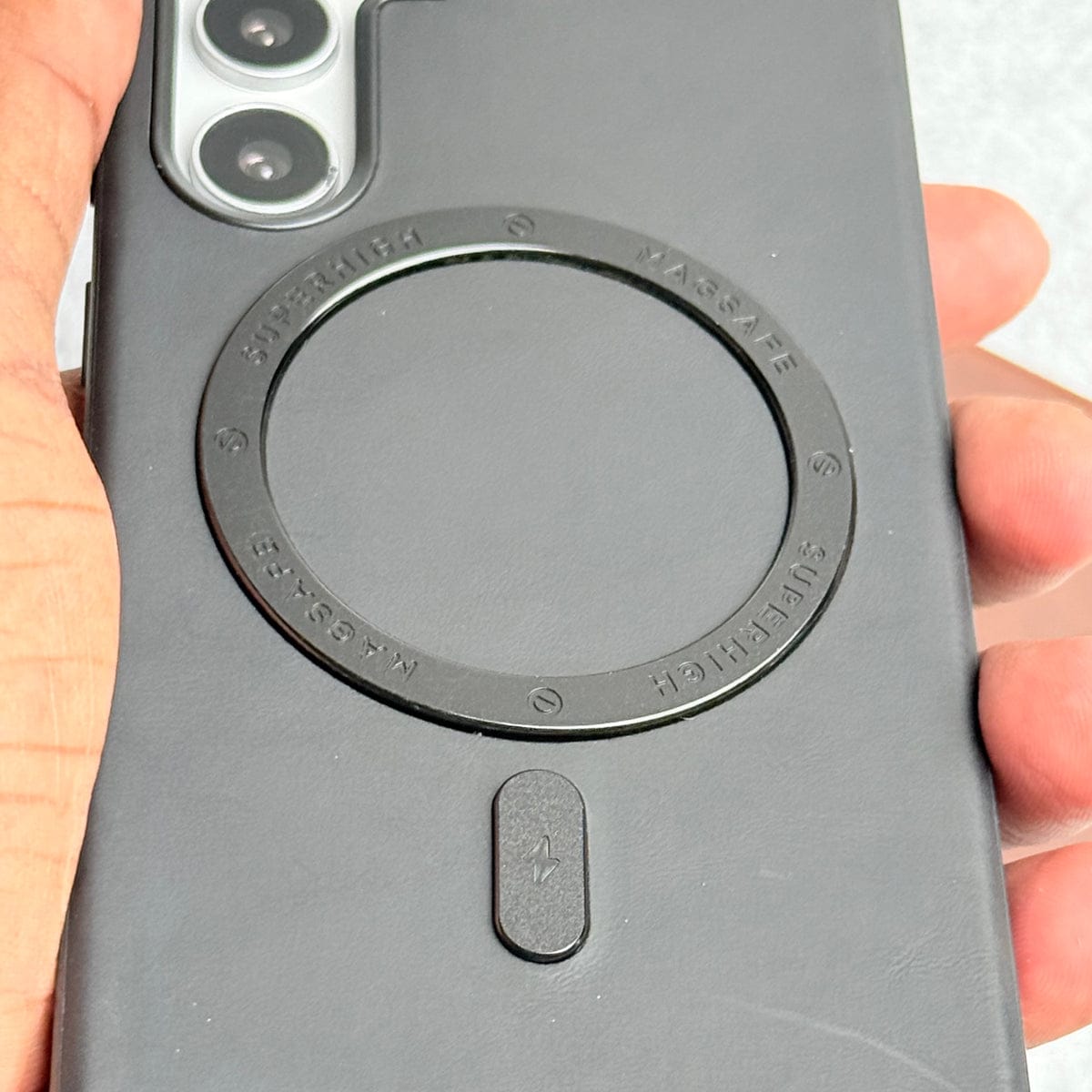 Samsung Galaxy S25FE Premium PU Leather Metal MagSafe Ring Cover