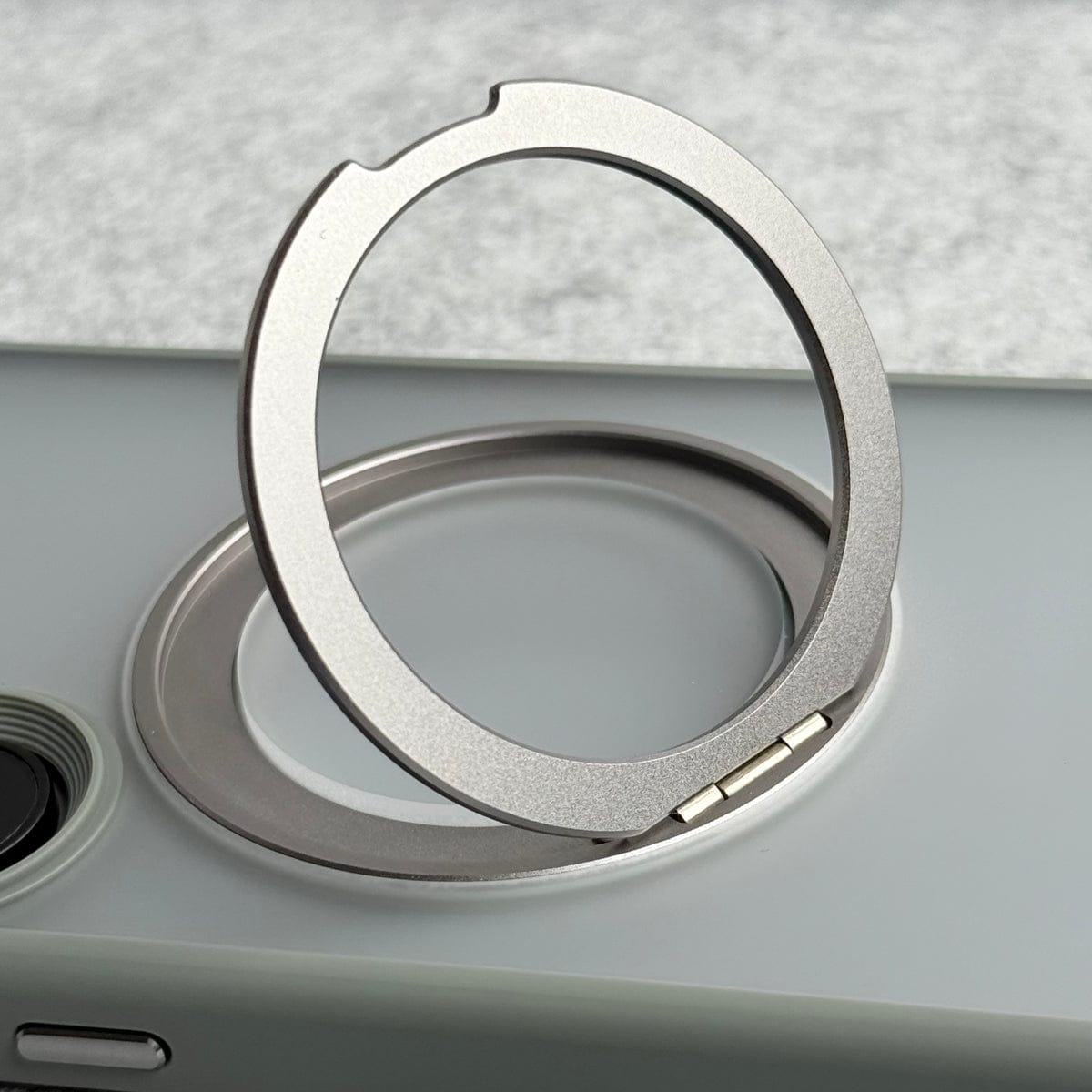 Samsung Galaxy S25 Ultra Rubberized Smoke Cover With 360 Rotating Metal Stand