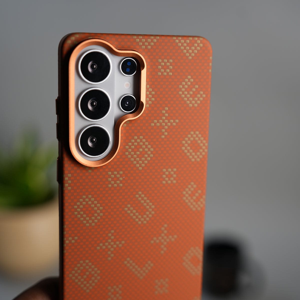 Galaxy S26 Ultra Aramid Fiber Design Slim Case Cover | MagSafe Supported | Orange