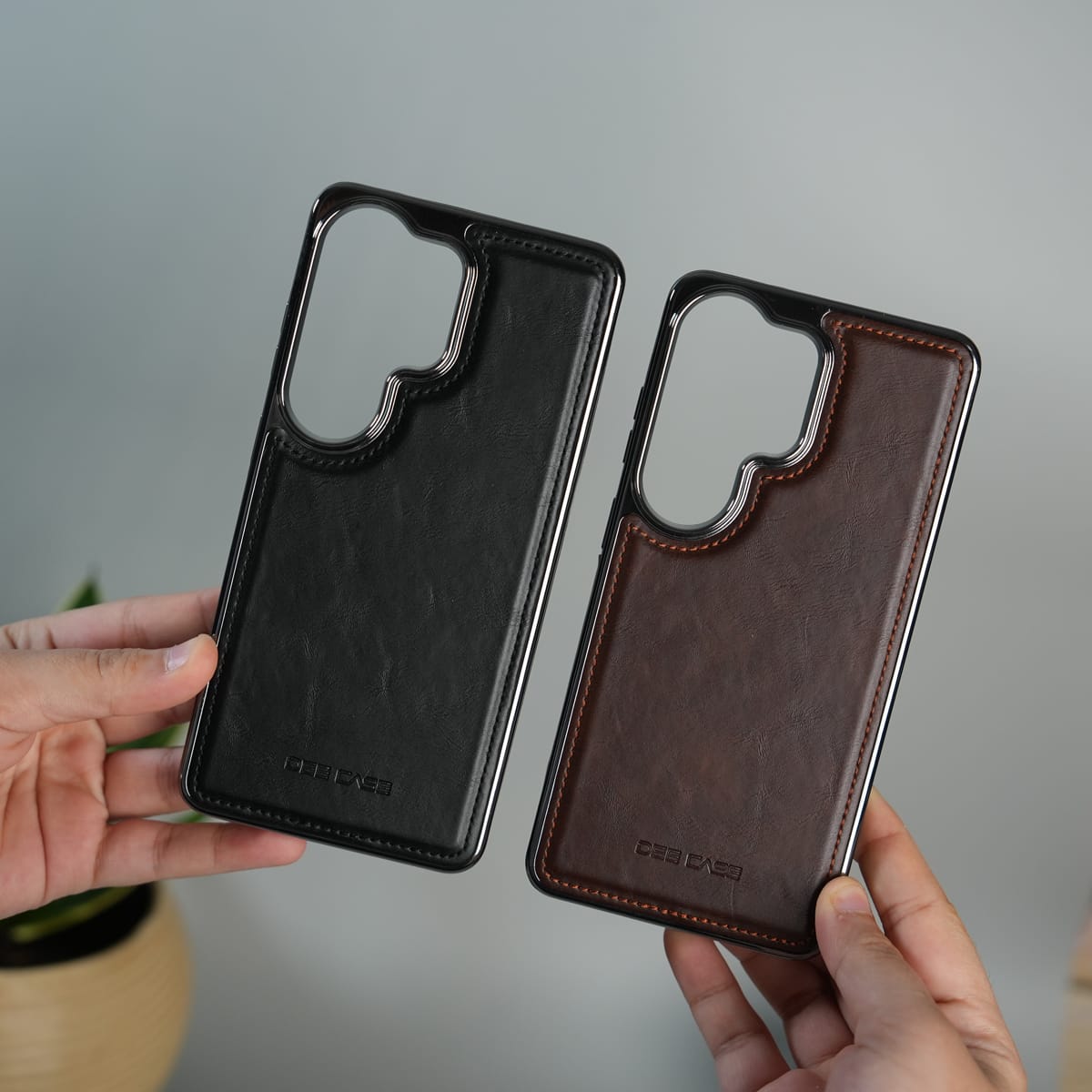 Galaxy S26 Ultra Leather Case | Classic Side Chrome Back Cover