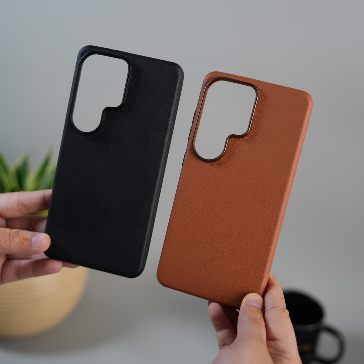 Galaxy S25 Ultra Luxe Skin Leather Finish Case | Premium Soft-Touch Slim MagSafe Cover