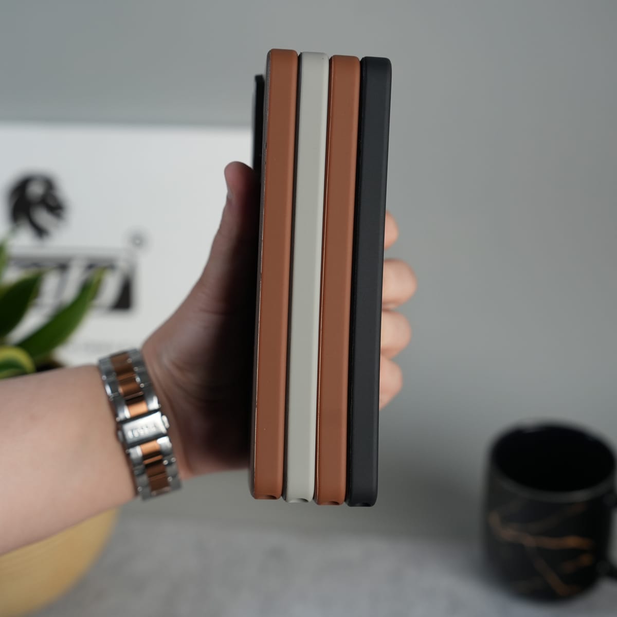 Galaxy S26 Ultra Premium Leather Stripe Case Cover