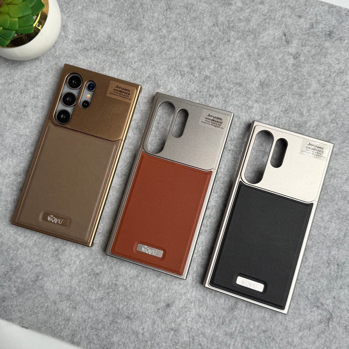 Samsung Galaxy S23 Ultra Premium Metallic AeroFLex Aluminium Leather Case