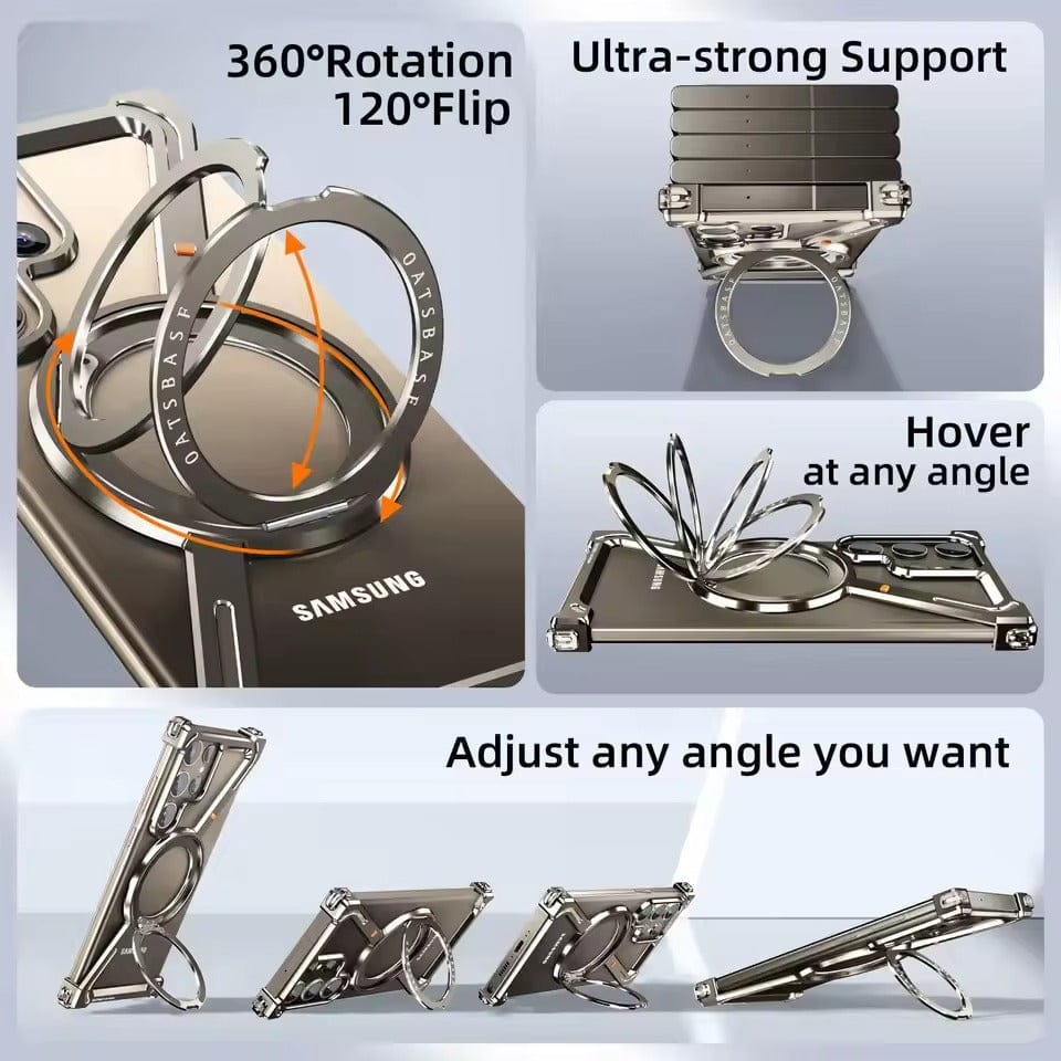 Samsung Galaxy S24 Ultra Z Shape Aluminum Metal Rotating Kickstand Frameless Design