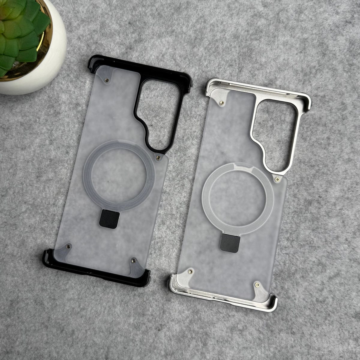 Samsung Galaxy Ultra Series Frosted Frameless Metal Kickstand Case