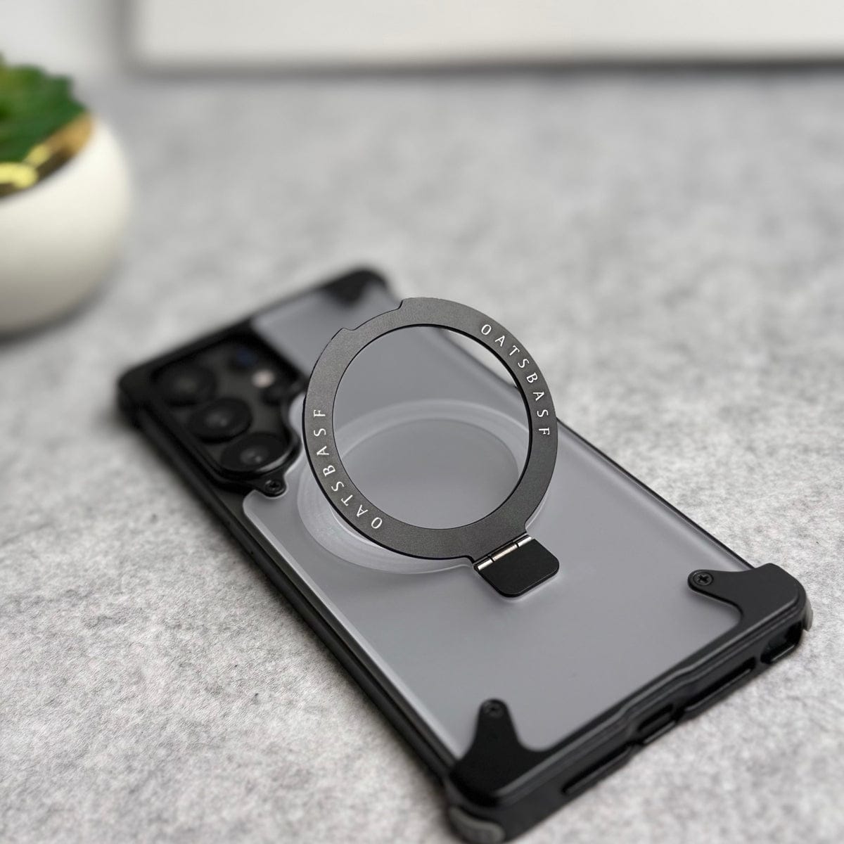 Samsung Galaxy Ultra Series Frosted Frameless Metal Kickstand Case