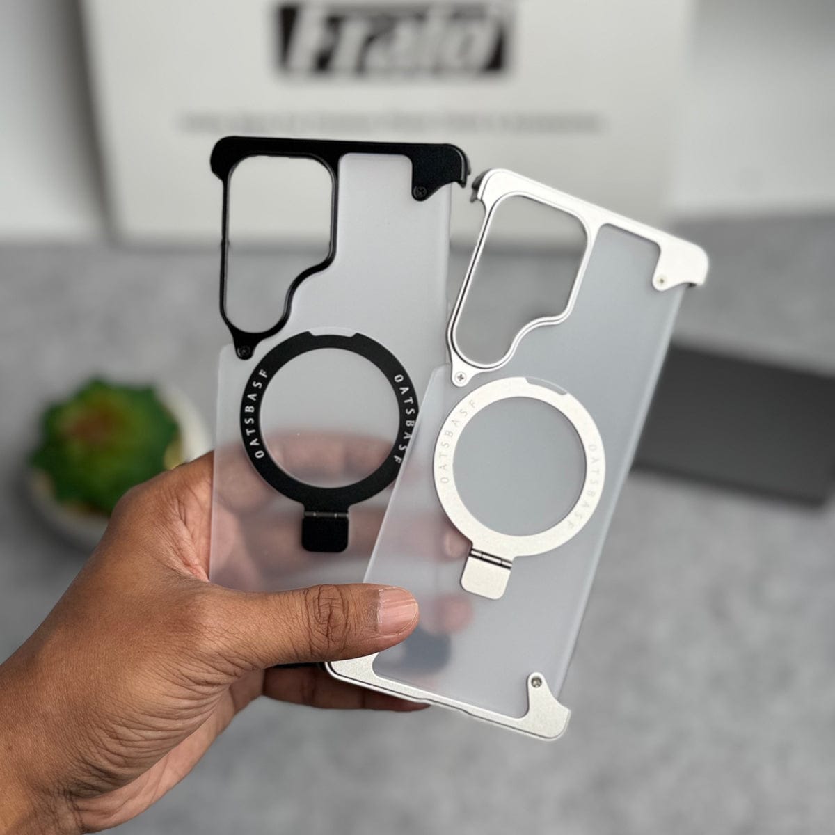 Samsung Galaxy Ultra Series Frosted Frameless Metal Kickstand Case