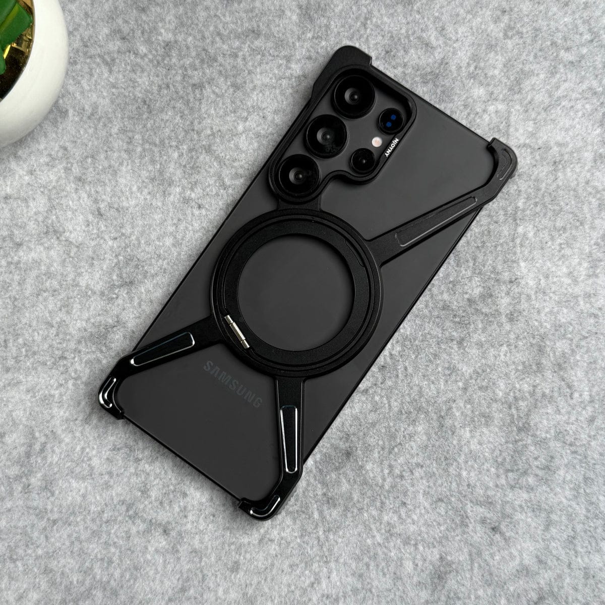 Samsung Galaxy Ultra Series X Shape Aluminum Metal Rotating Kickstand Frameless Design Magsafe Case