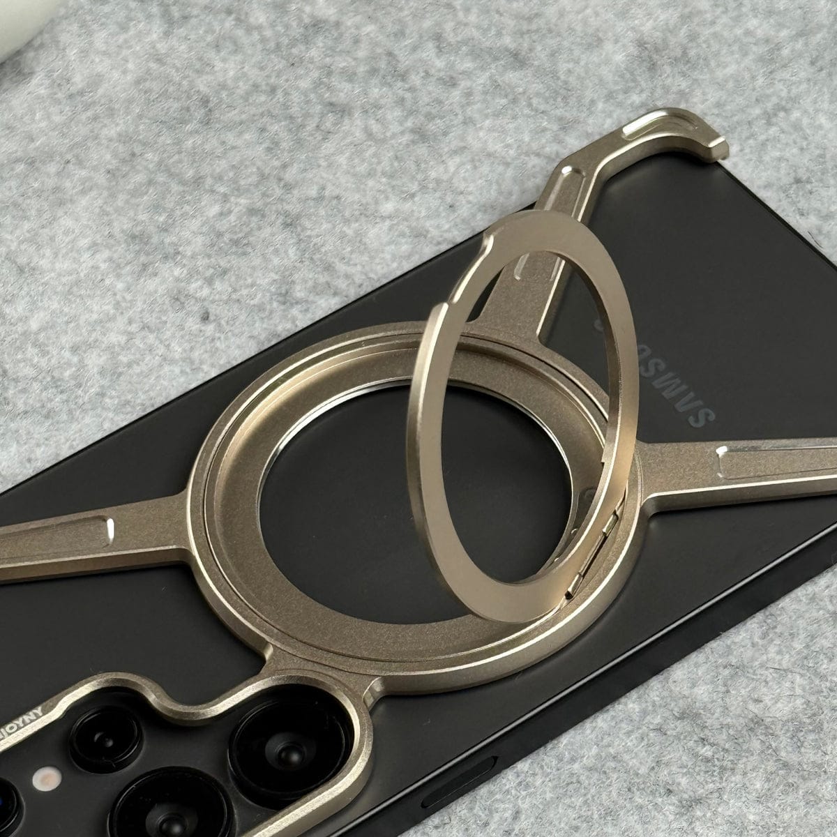 Galaxy S26 Ultra X Shape Aluminum Metal Rotating Kickstand Frameless Design Magsafe Case