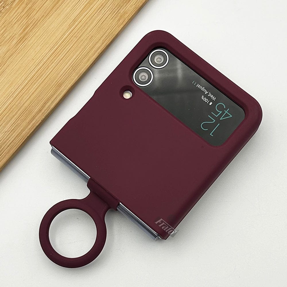 Samsung Galaxy Z Flip 4 Liquid Hard-shell Silicone Case Cover with Ring Holder