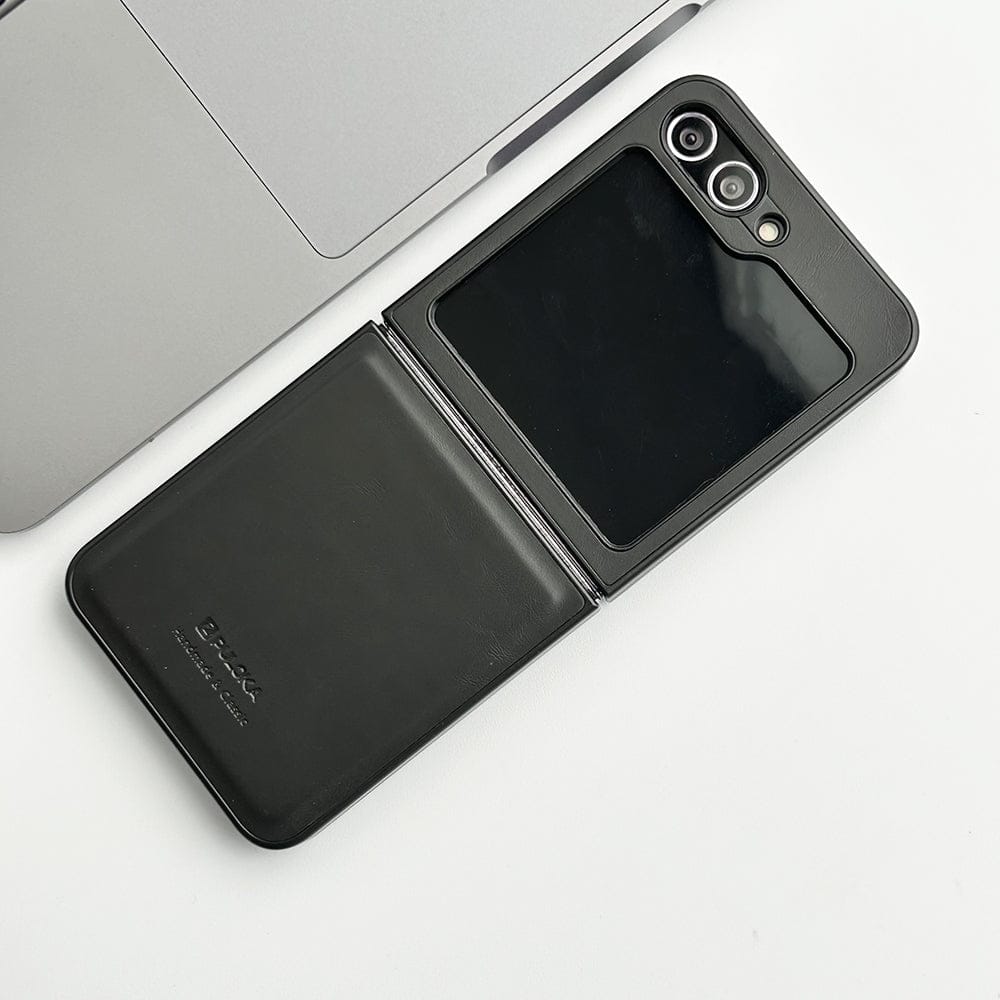 Samsung Galaxy Z Flip 6 PU Leather Plain Case Cover