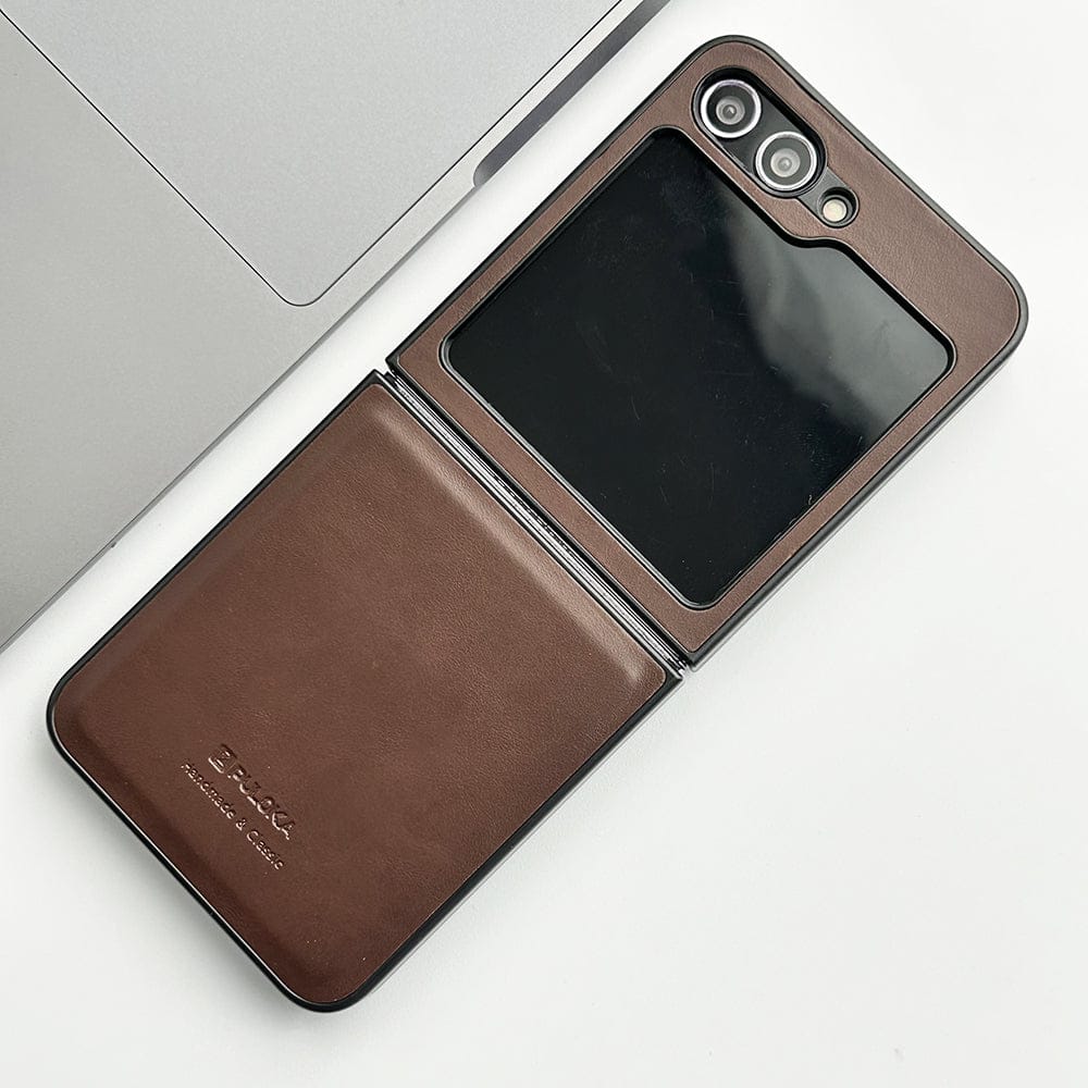 Samsung Galaxy Z Flip 6 PU Leather Plain Case Cover