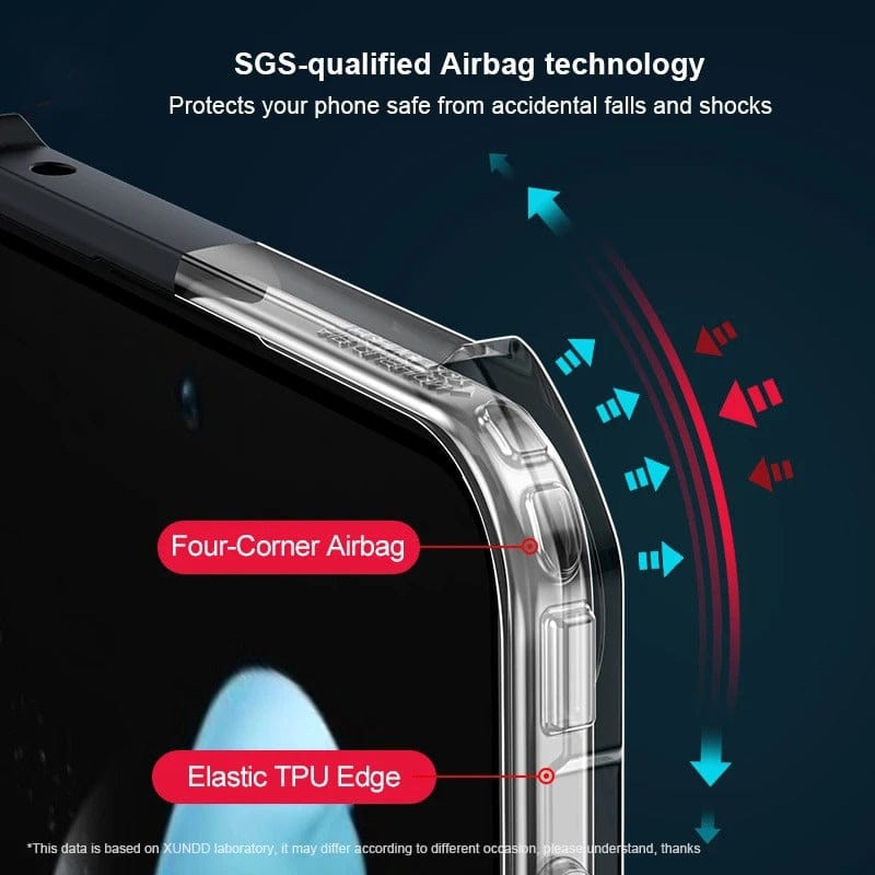 Samsung Galaxy Z Flip 6 Airbags Bumper Transparent Back Case Cover(Black)