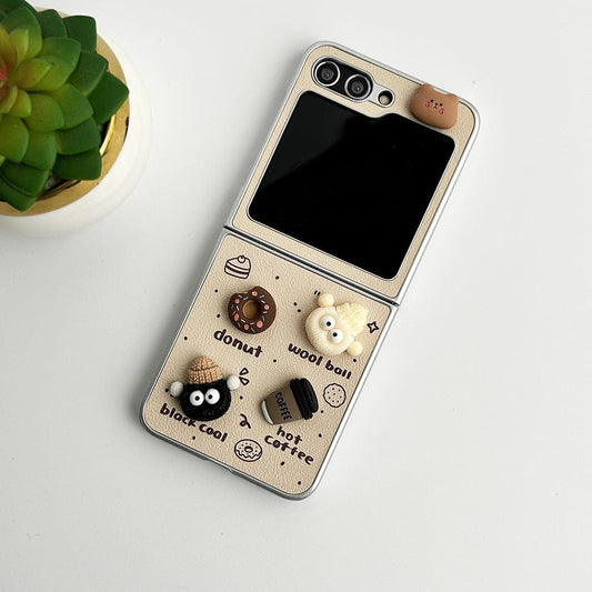 Samsung Galaxy Z Flip 6 Donut Wool Coal Coffee Case Cover