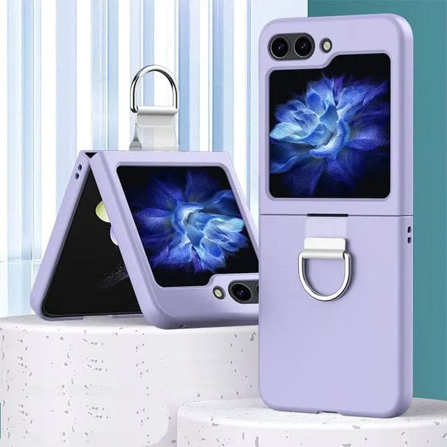 Samsung Galaxy Z Flip 6 Hard shell Soft Feel Ring Holder Case