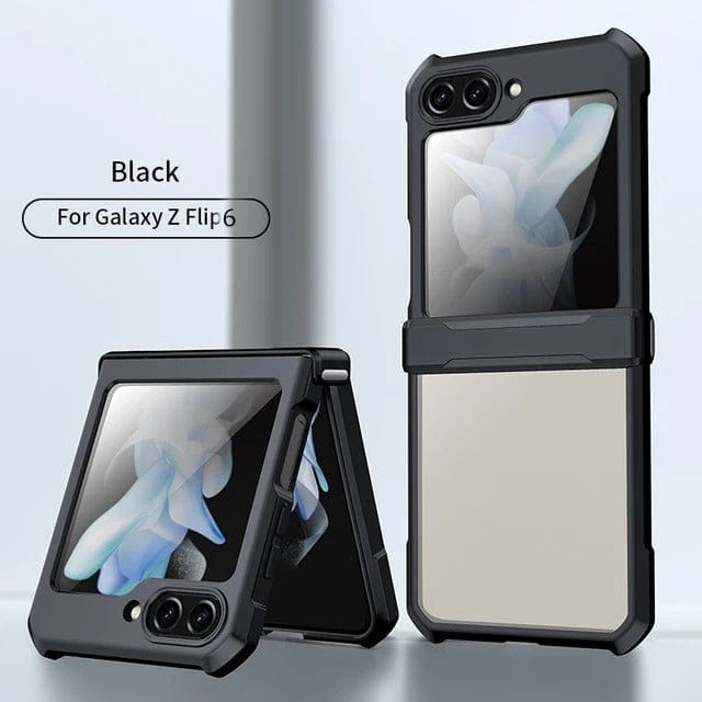 Samsung Galaxy Z Flip 6 Airbags Bumper Transparent Back Case Cover(Black)