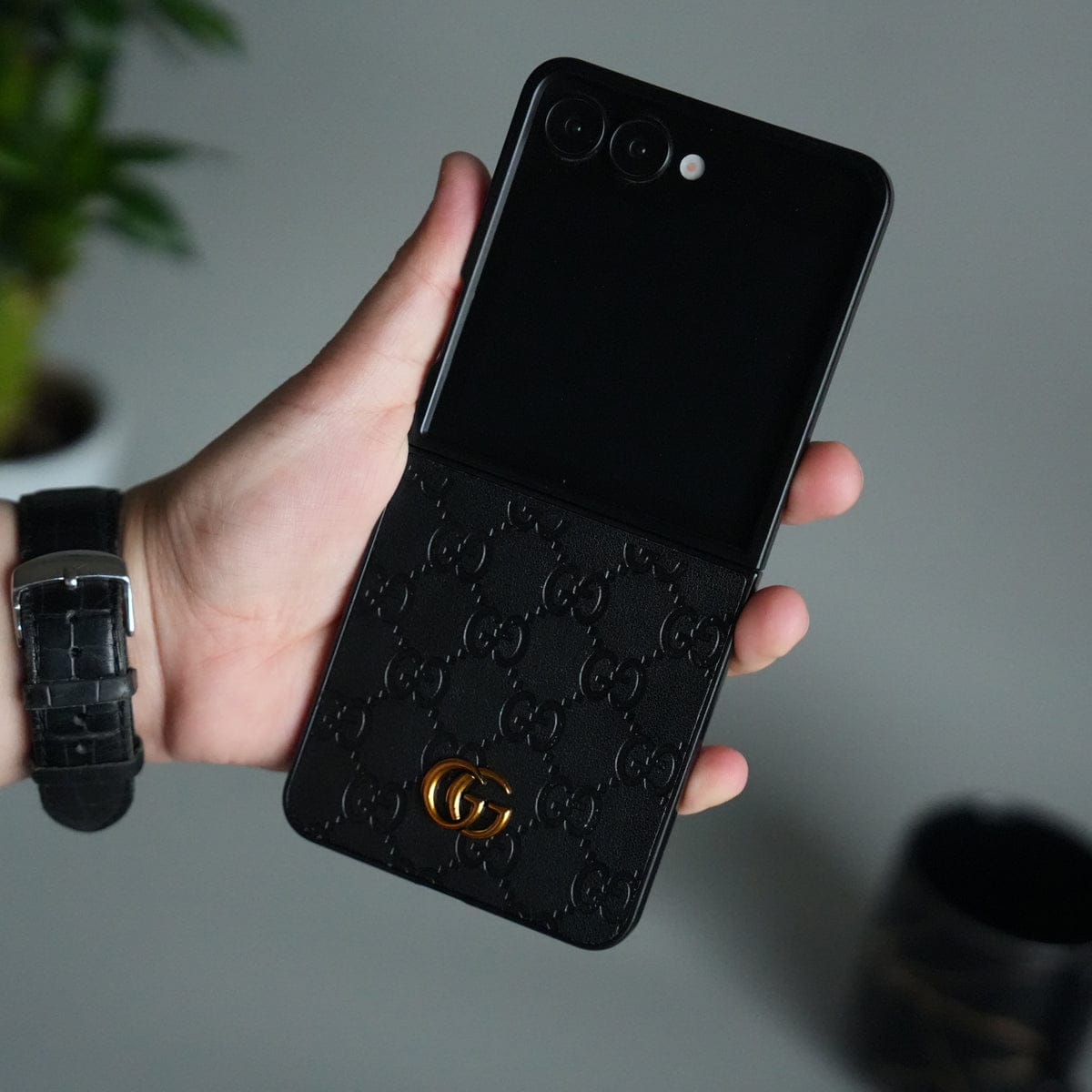Galaxy Z Flip 7 Luxury GG Fashion Leather Brand Case Cover