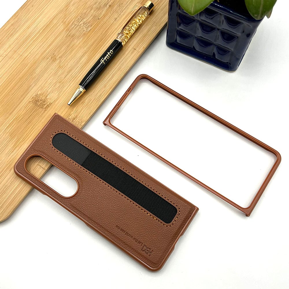 Samsung Z Fold 3 PU Leather Design With S Pen Slot Case Cover