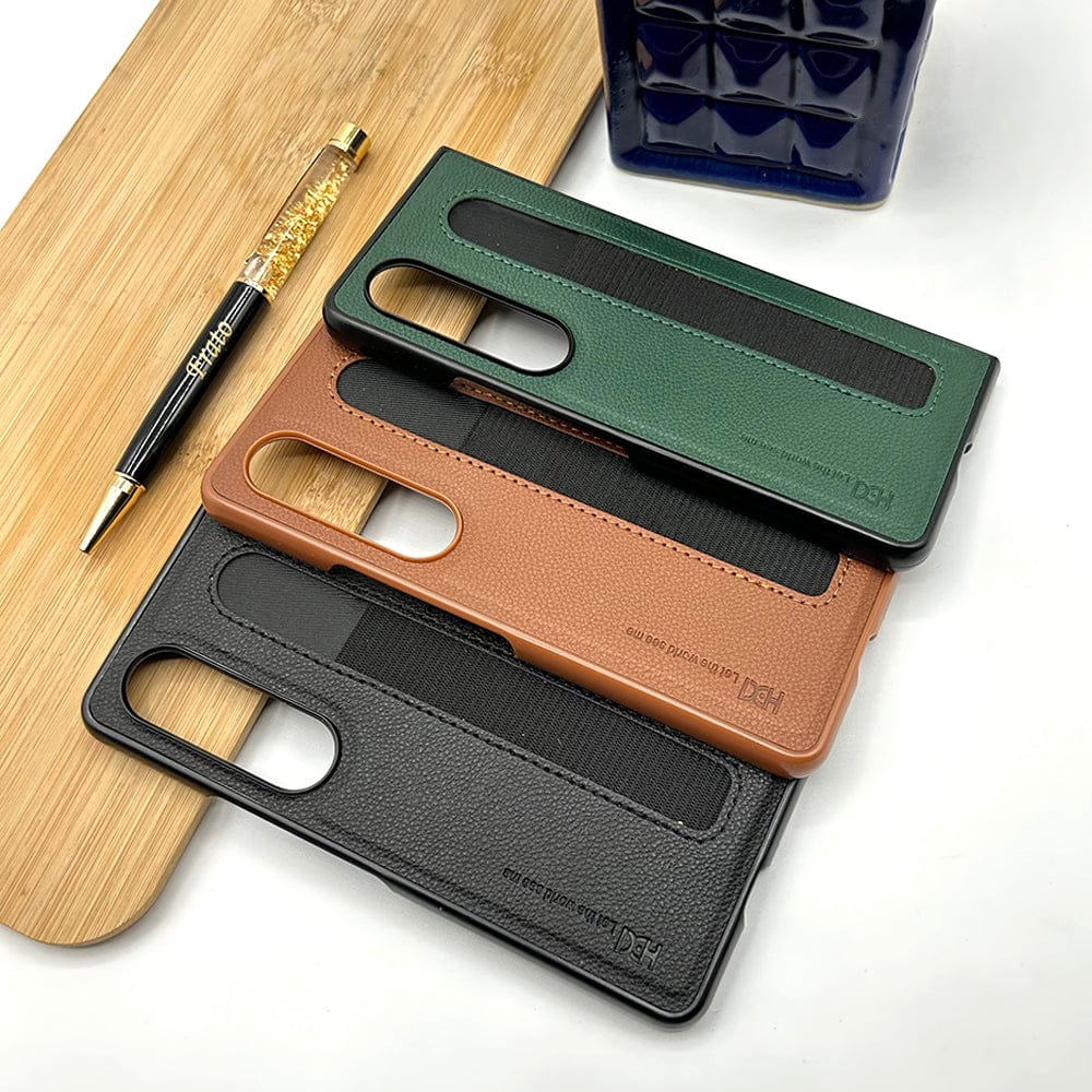 Samsung Z Fold 3 PU Leather Design With S Pen Slot Case Cover