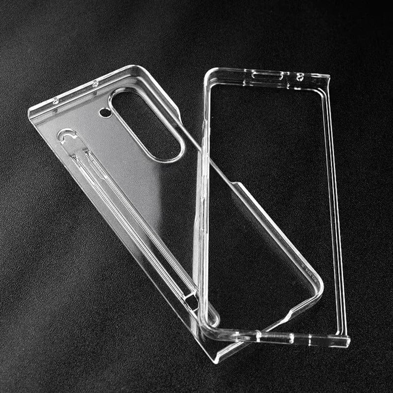 Samsung Galaxy Z Fold 7 Transparent Cristal Hard Shell Cover Case With S-Pent Slot