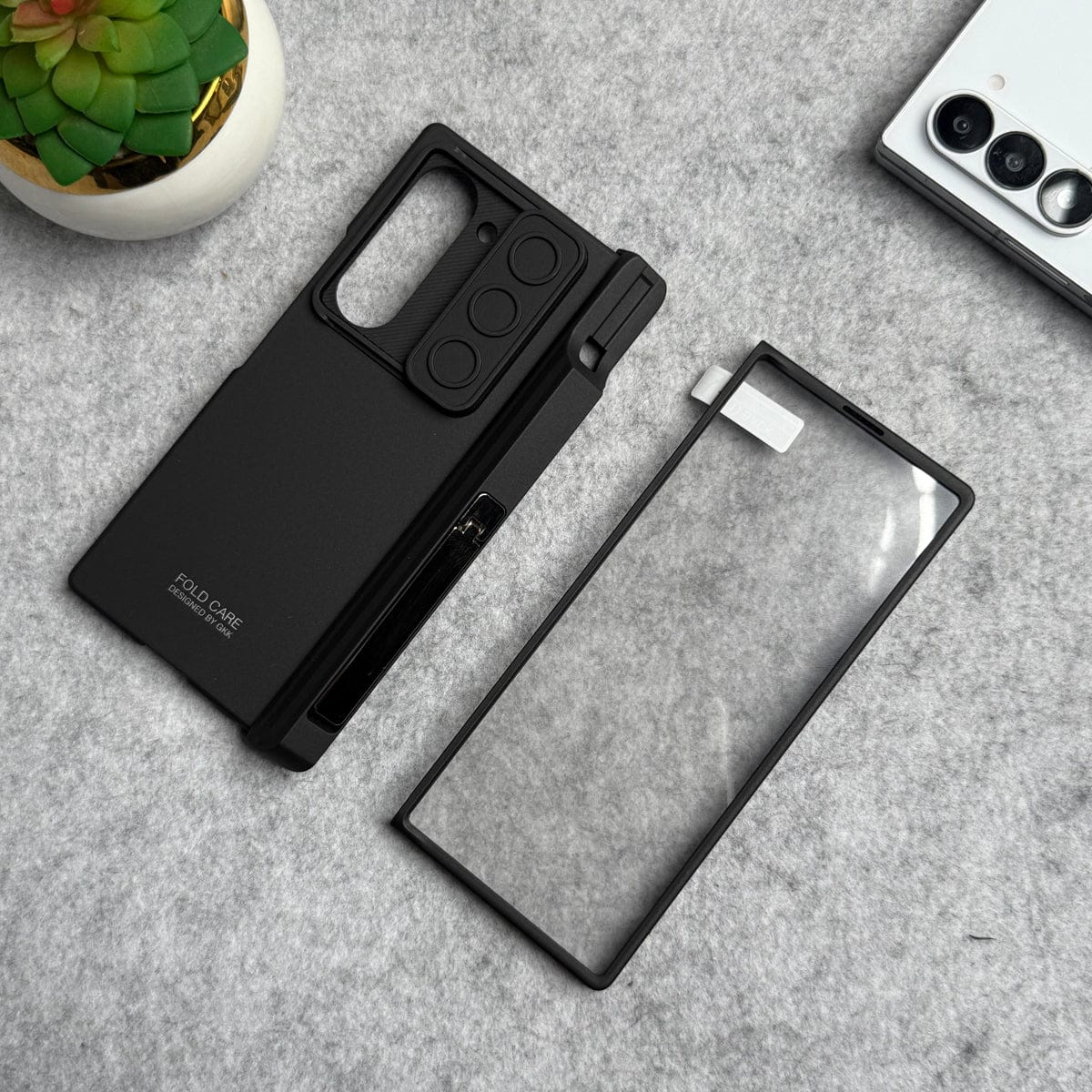 Samsung Galaxy Z Fold 6 GKK Camera Protection Slider Magnetic Hinge Front Glass Protective Cover