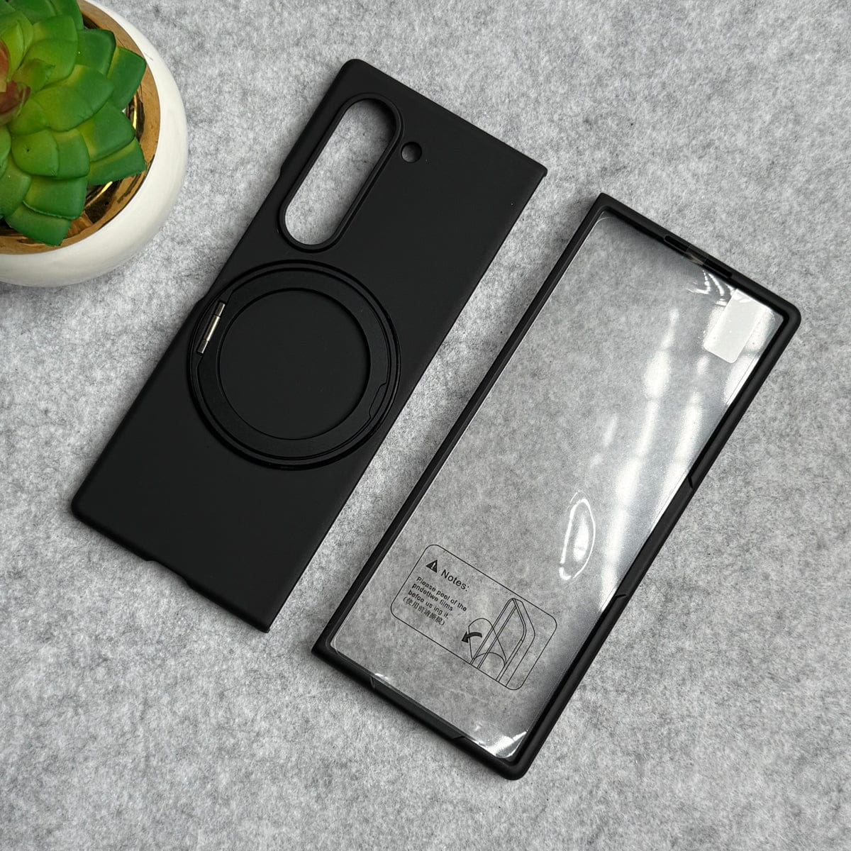 Samsung Galaxy Z Fold 6 Rotating Bracket Stand Front Glass Protection Case