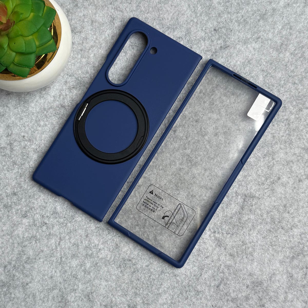 Samsung Galaxy Z Fold 6 Rotating Bracket Stand Front Glass Protection Case