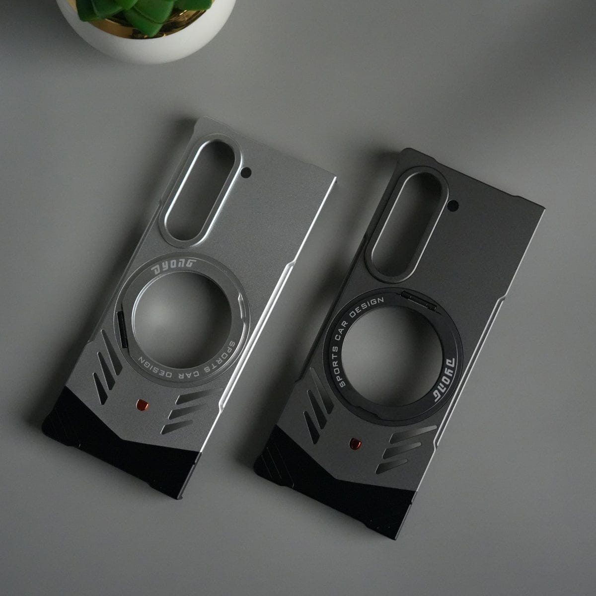 Galaxy Z Fold 6 Magnetic Aluminum Alloy Metal Rimless Frame Heat Dissipation Stand Phone Case