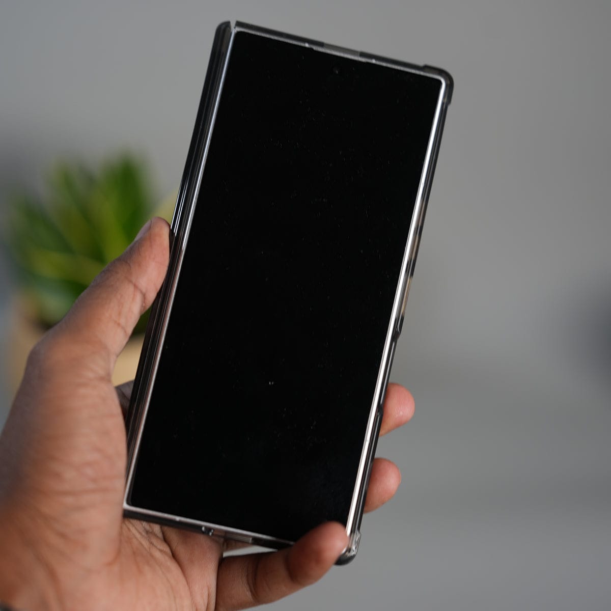 Galaxy Z Fold 7 Transparent Case with Ring Stand | Clear Shockproof Cover