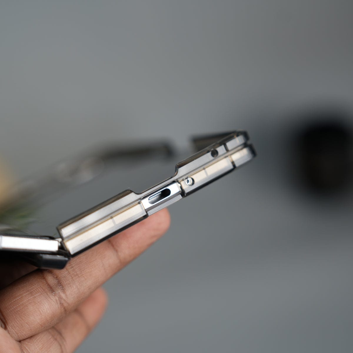 Galaxy Z Fold 7 Transparent Case with Ring Stand | Clear Shockproof Cover