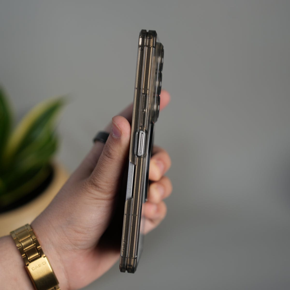 Galaxy Z Fold 7 Transparent Case with Ring Stand | Clear Shockproof Cover