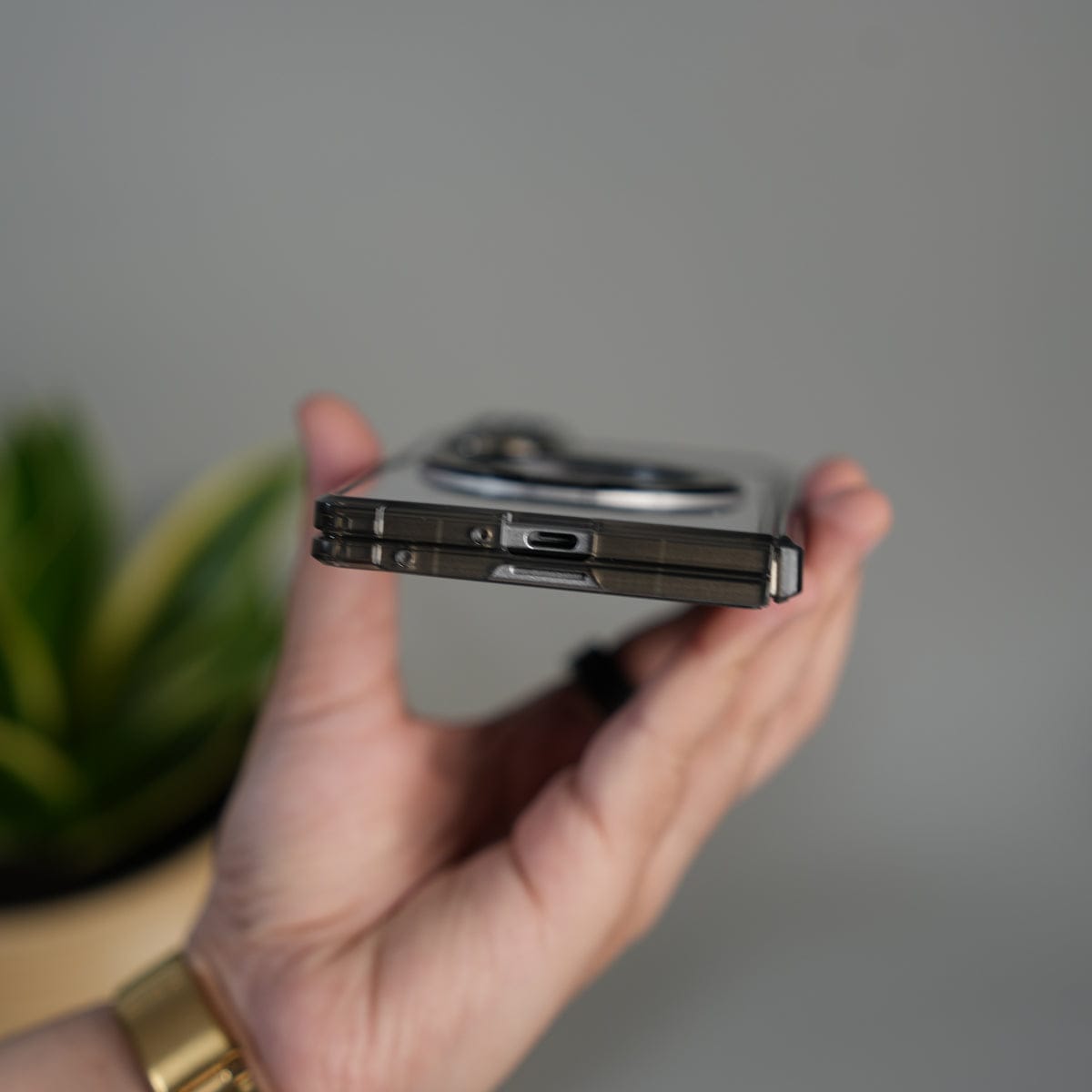 Galaxy Z Fold 7 Transparent Case with Ring Stand | Clear Shockproof Cover