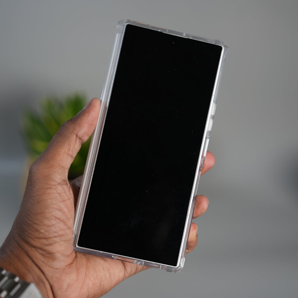 Galaxy Z Fold 7 Transparent Case with Ring Stand | Clear Shockproof Cover