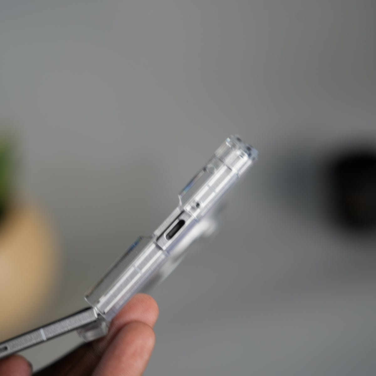 Galaxy Z Fold 7 Transparent Case with Ring Stand | Clear Shockproof Cover