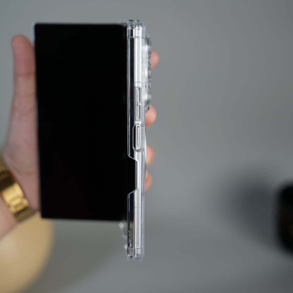 Galaxy Z Fold 7 Transparent Case with Ring Stand | Clear Shockproof Cover