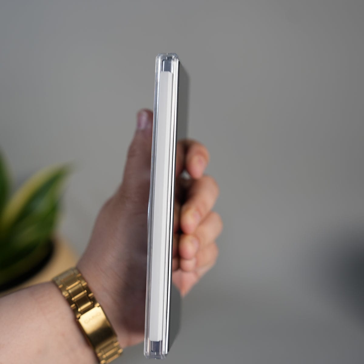 Galaxy Z Fold 7 Transparent Case with Ring Stand | Clear Shockproof Cover