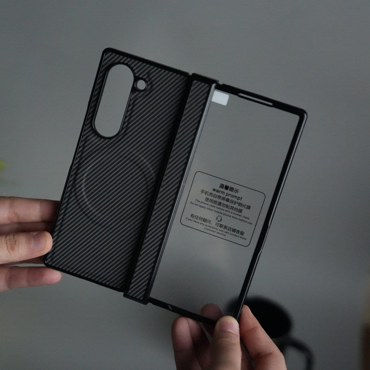 Galaxy Z Fold 6 Carbon Design MagSafe Cover | Hinge Protection | Front Glass Case