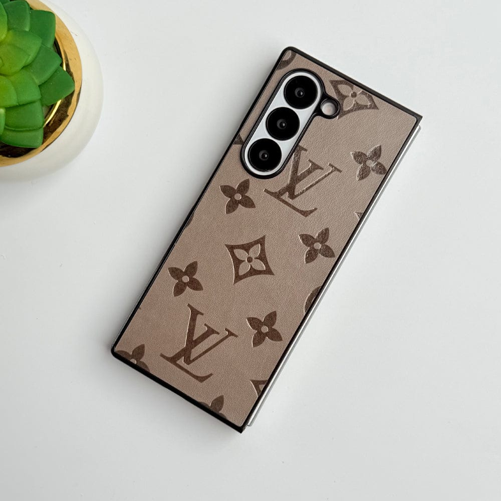 Samsung Galaxy Z Fold 5 Luxury PU Leather Fashion Brand Case Cover